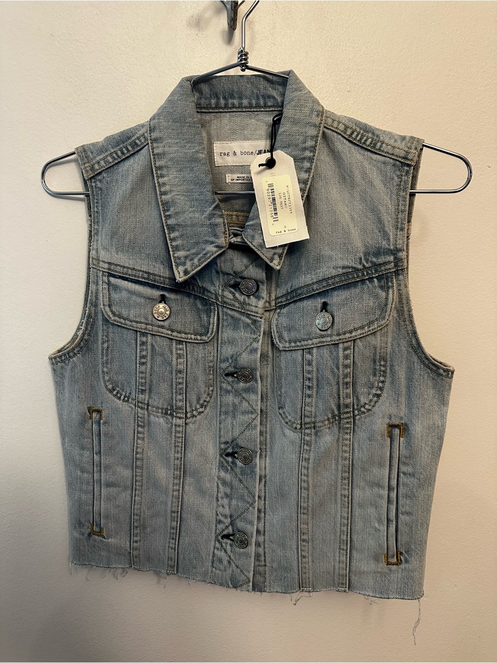 rag & bone Light Blue Denim Vest